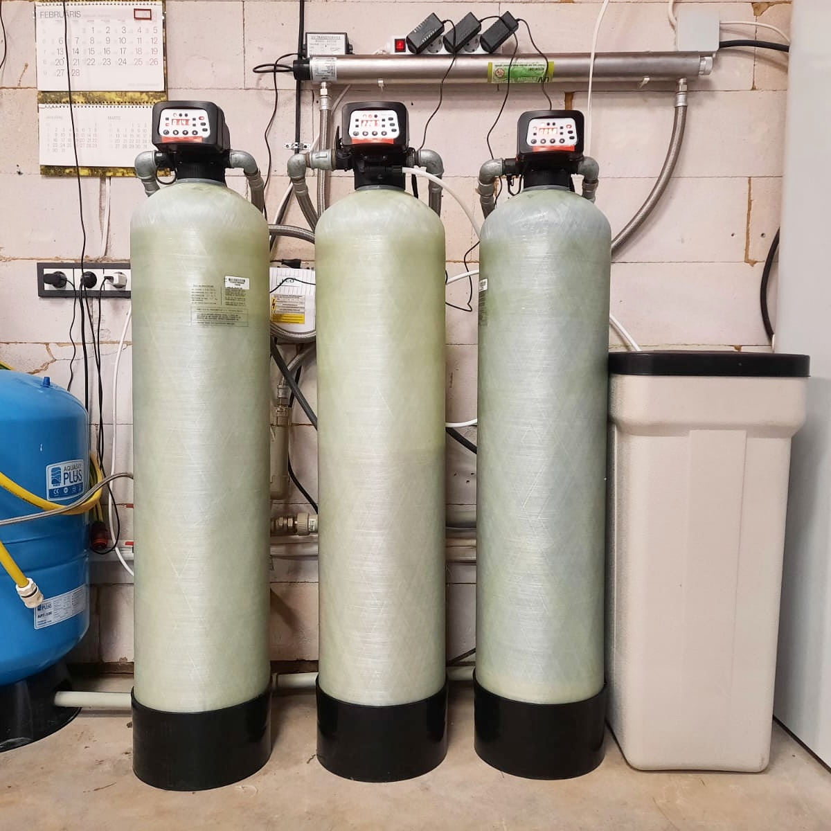 Water softener, iron removal, hydrogen sulfide smell removal, UV sterilization